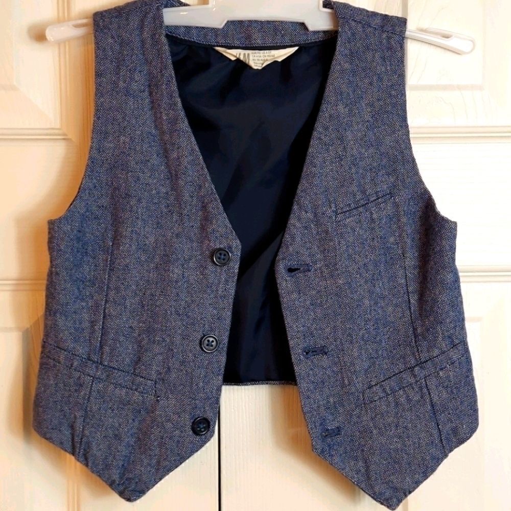 H&M Blue Chambray Vest Sz 4-5 Years